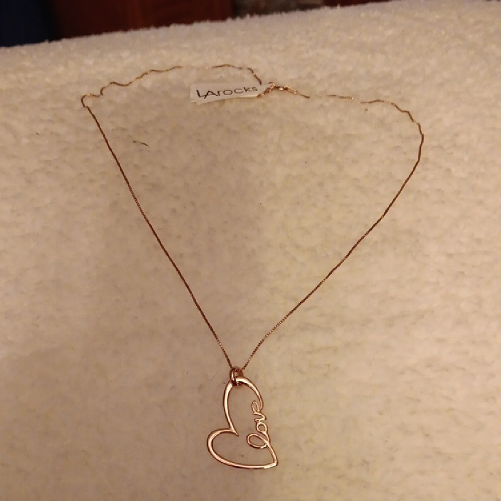 Rocks Gold Heart Necklace 18 Inch